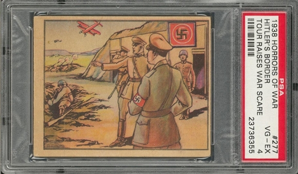 1938 R69 Gum, Inc. "Horrors of War" #277 "Hitlers Border Tour... " – PSA VG-EX 4